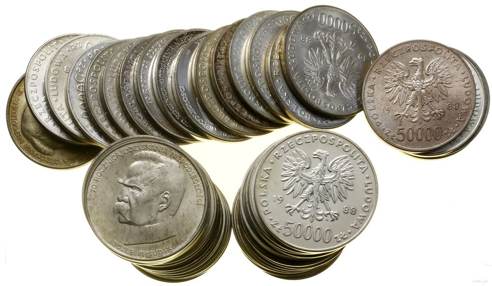 Polska, zestaw 50 x 50.000 złotych, 1988