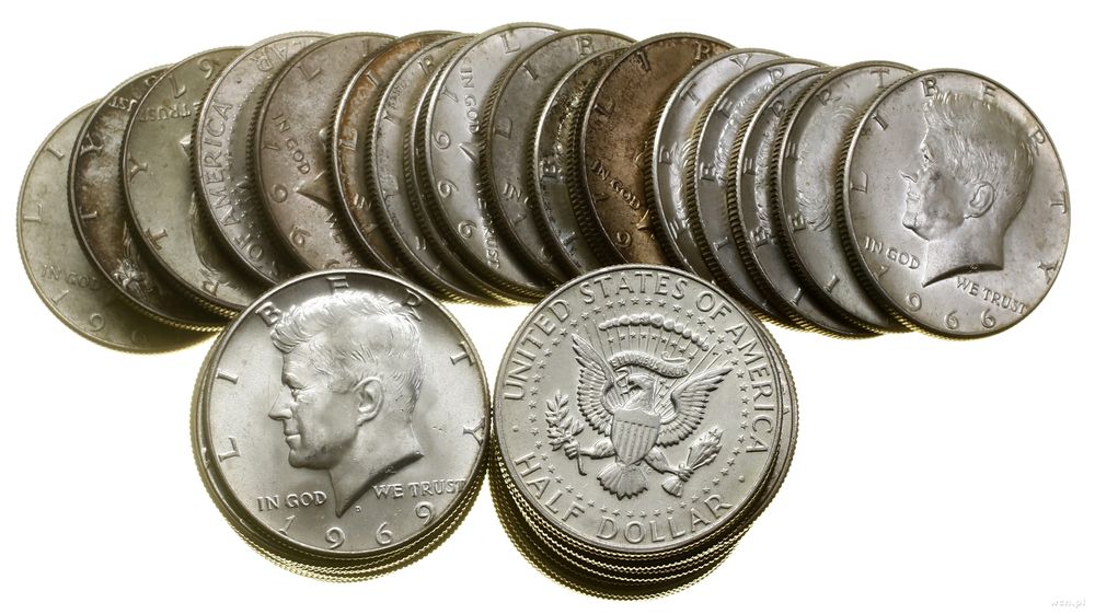 Stany Zjednoczone Ameryki (USA), lot 50 x 1/2 dolara, 1965–1969