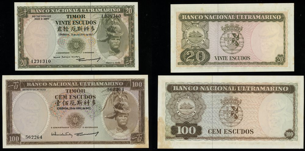Timor Wschodni, zestaw 2 banknotów, 1963–1967