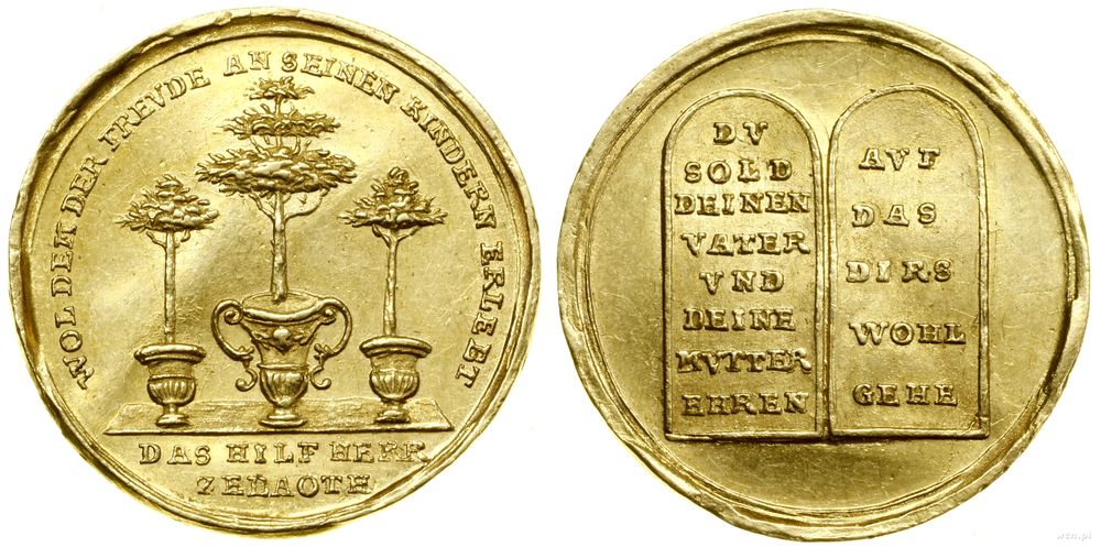Niemcy, medal religijny wagi dukata, XVIII w.