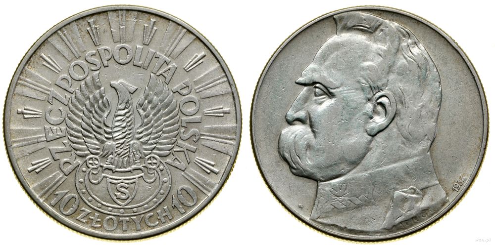 Polska, 10 złotych, 1934 S