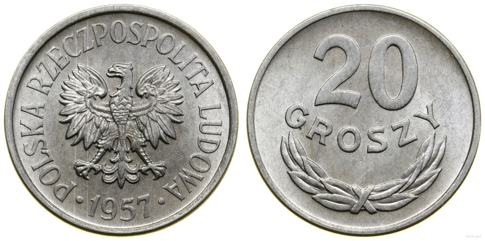 Polska, 20 groszy, 1957