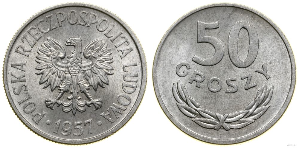 Polska, 50 groszy, 1957