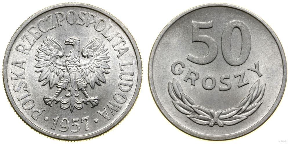 Polska, 50 groszy, 1957