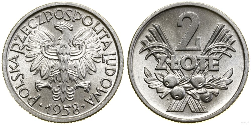 Polska, 2 złote, 1958