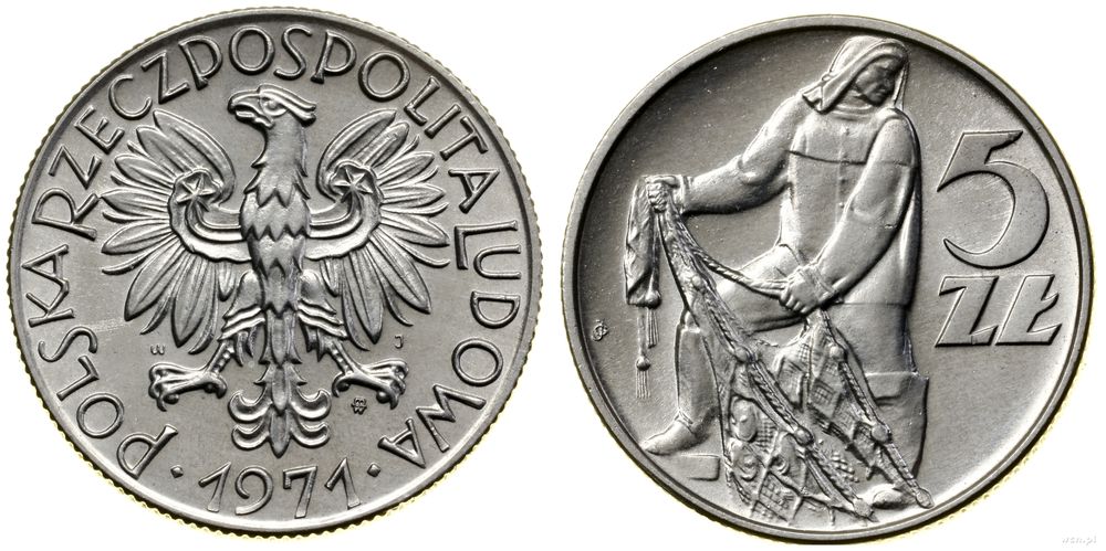 Polska, 5 złotych, 1971