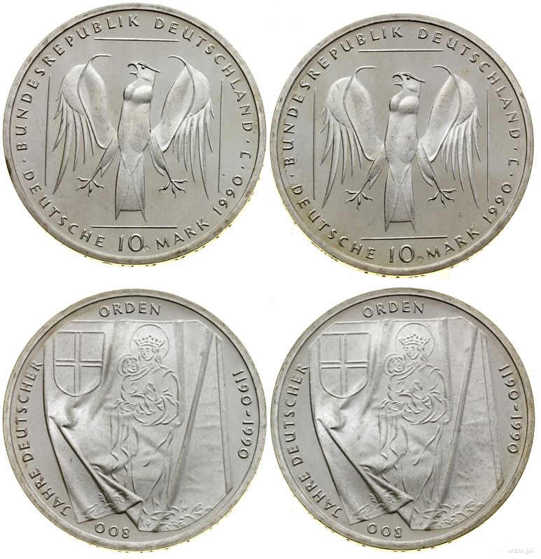 Niemcy, zestaw: 2 x 10 marek, 1990 J
