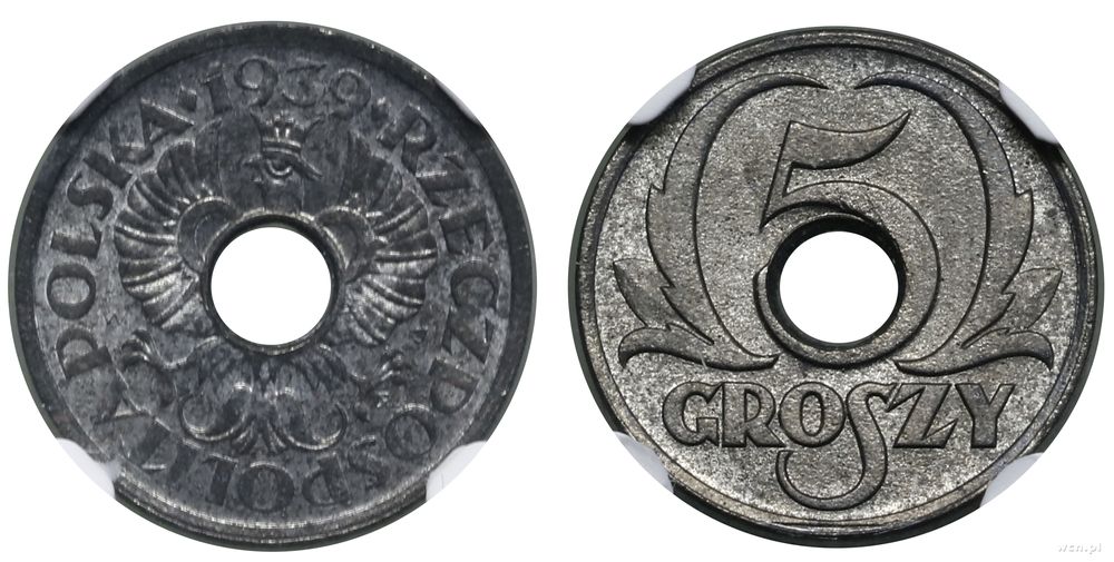 Polska, 5 groszy, 1939