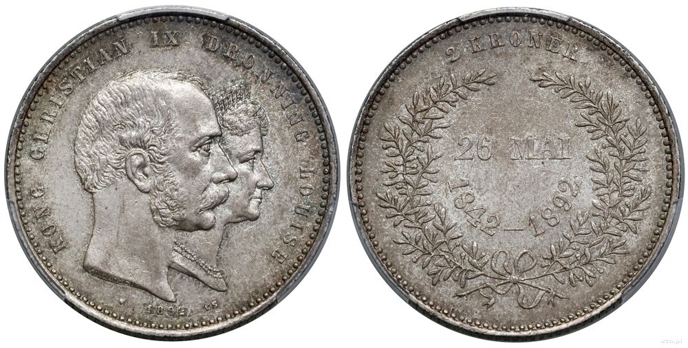 Dania, 2 korony, 1892