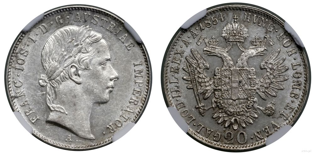 Austria, 20 krajcarów, 1854 A