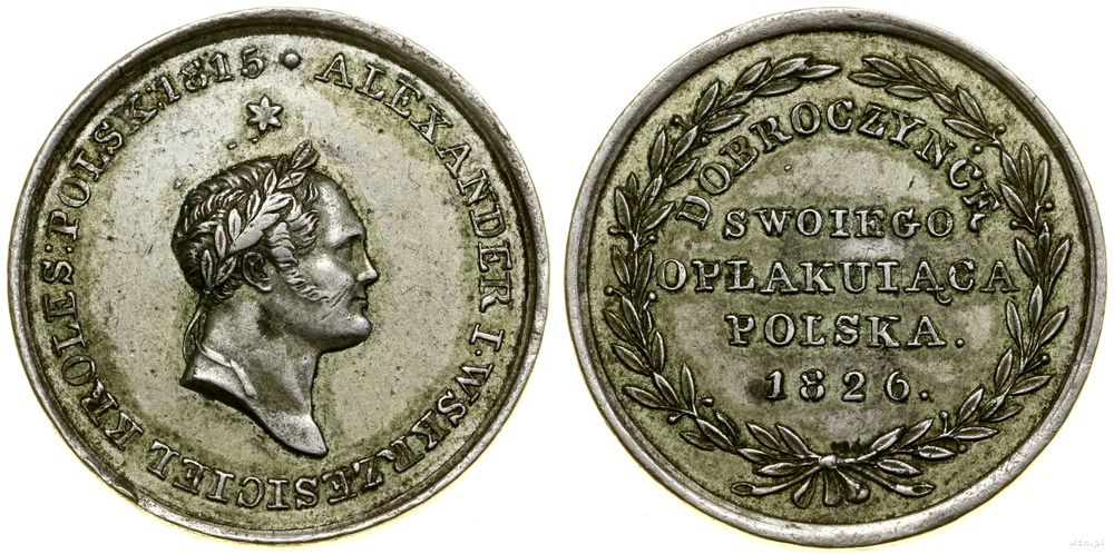 Polska, medal pośmiertny Aleksandra I, 1826