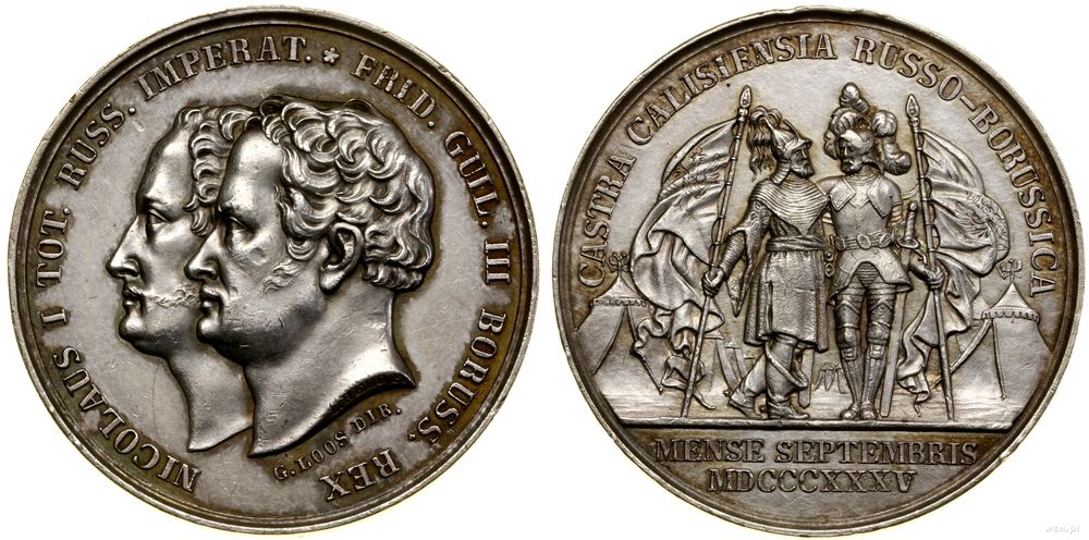 Niemcy, medal na pamiątkę manewrów rosyjsko-pruskich pod Kaliszem, 1835