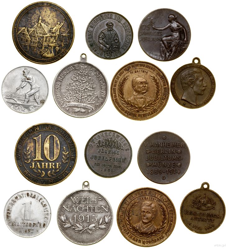 Niemcy, zestaw 7 żetonów i odznak