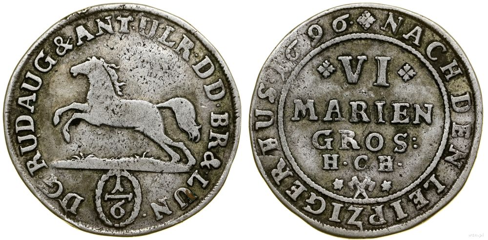 Niemcy, 6 groszy maryjnych (1/6 talara), 1696 HCH