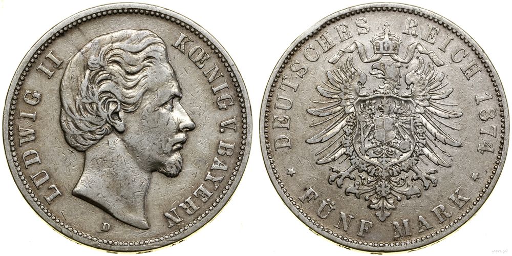 Niemcy, 5 marek, 1874 D
