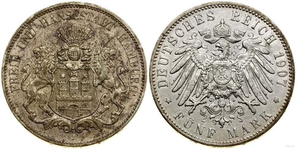 Niemcy, 5 marek, 1907 J
