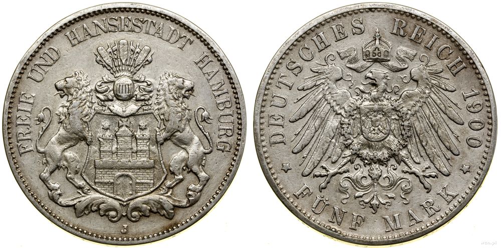 Niemcy, 5 marek, 1900 J