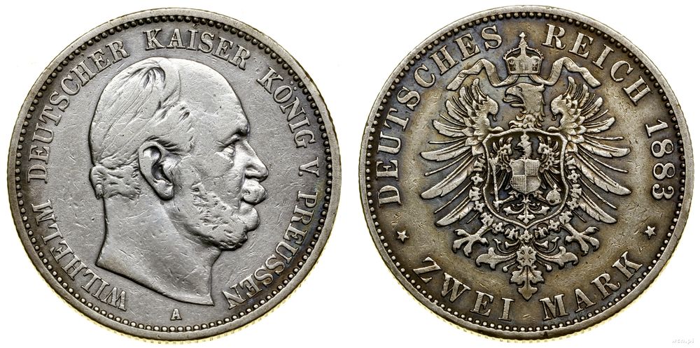 Niemcy, 2 marki, 1883 A