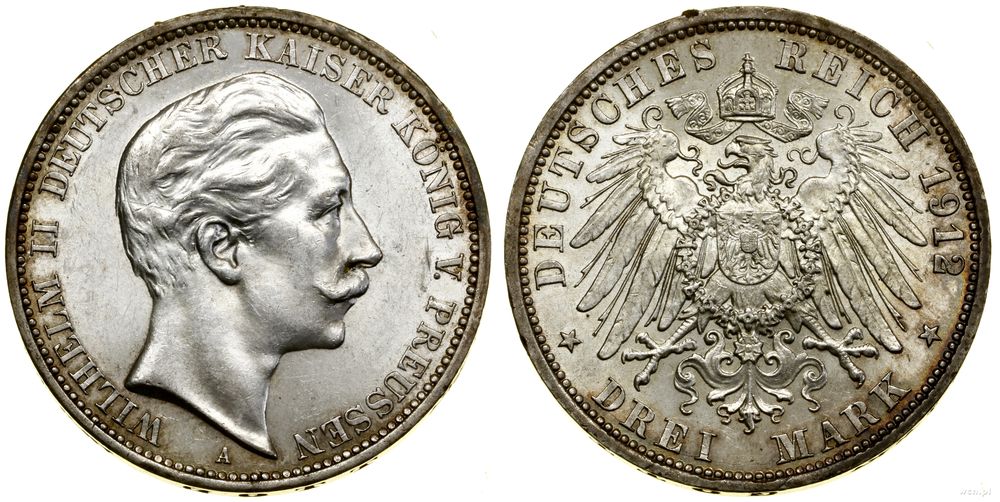 Niemcy, 3 marki, 1912 A