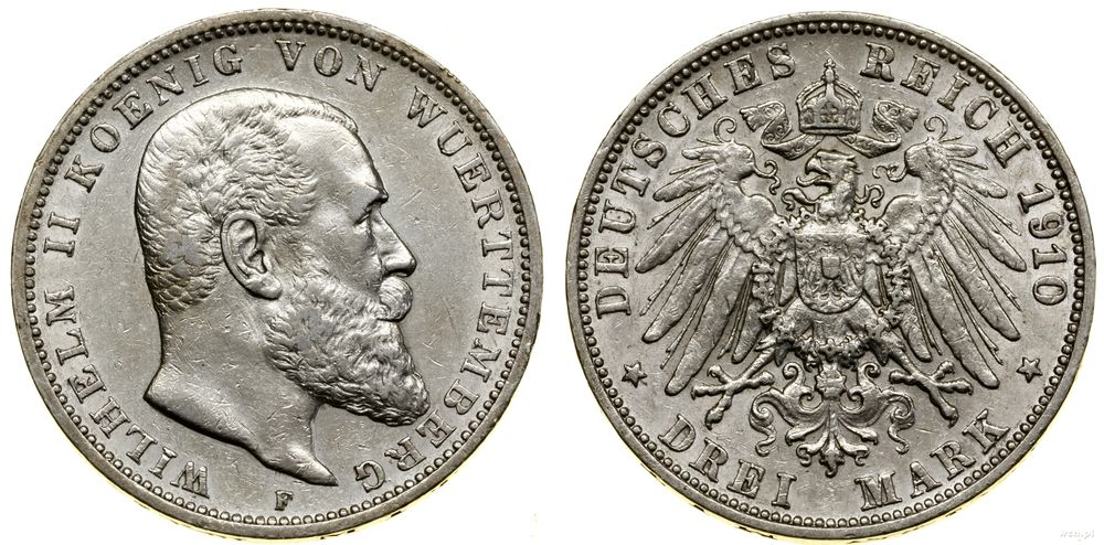 Niemcy, 3 marki, 1910 F