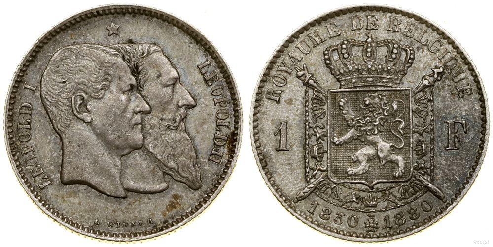 Belgia, 1 frak, 1880