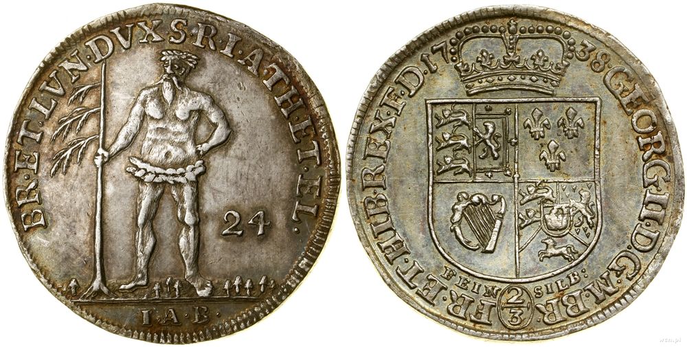 Niemcy, 24 grosze maryjne (2/3 talara), 1738