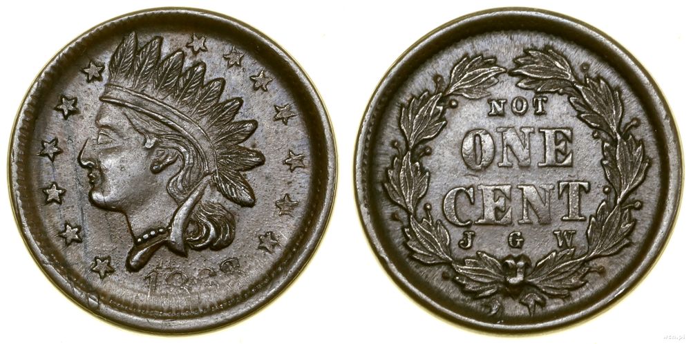 Stany Zjednoczone Ameryki (USA), żeton wojny secesyjnej (NOT ONE CENT), 1863