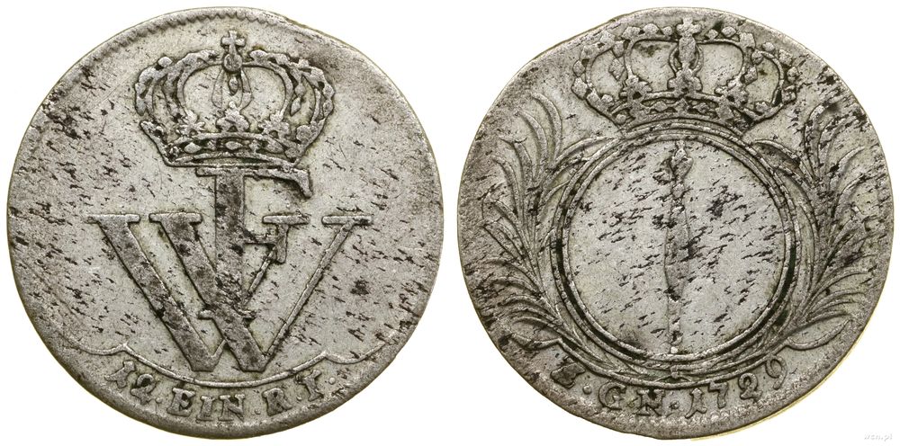 Niemcy, 1/12 talara, 1729
