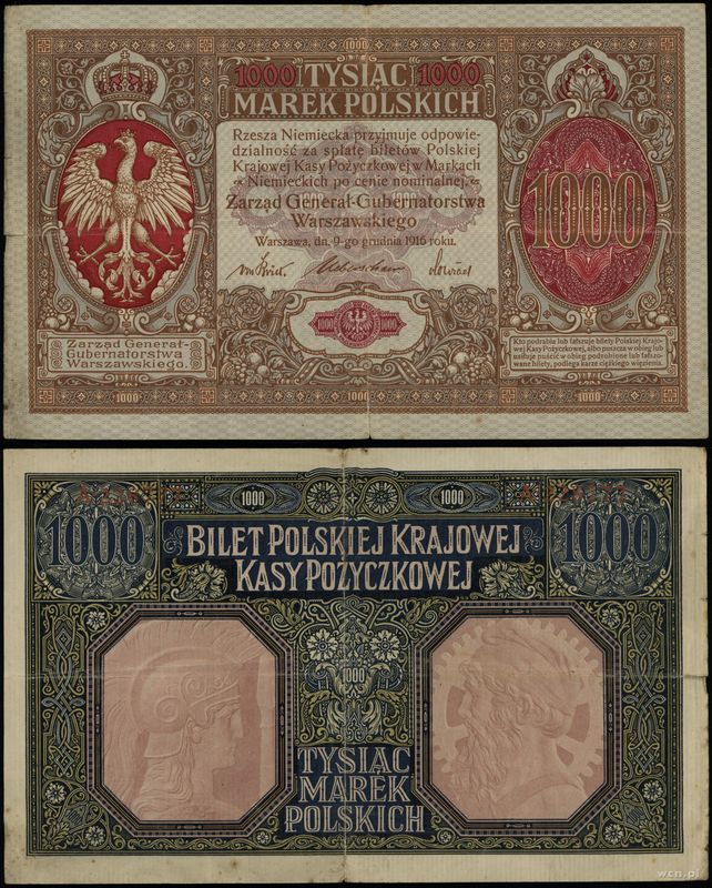 Polska, 1.000 marek polskich, 9.12.1916