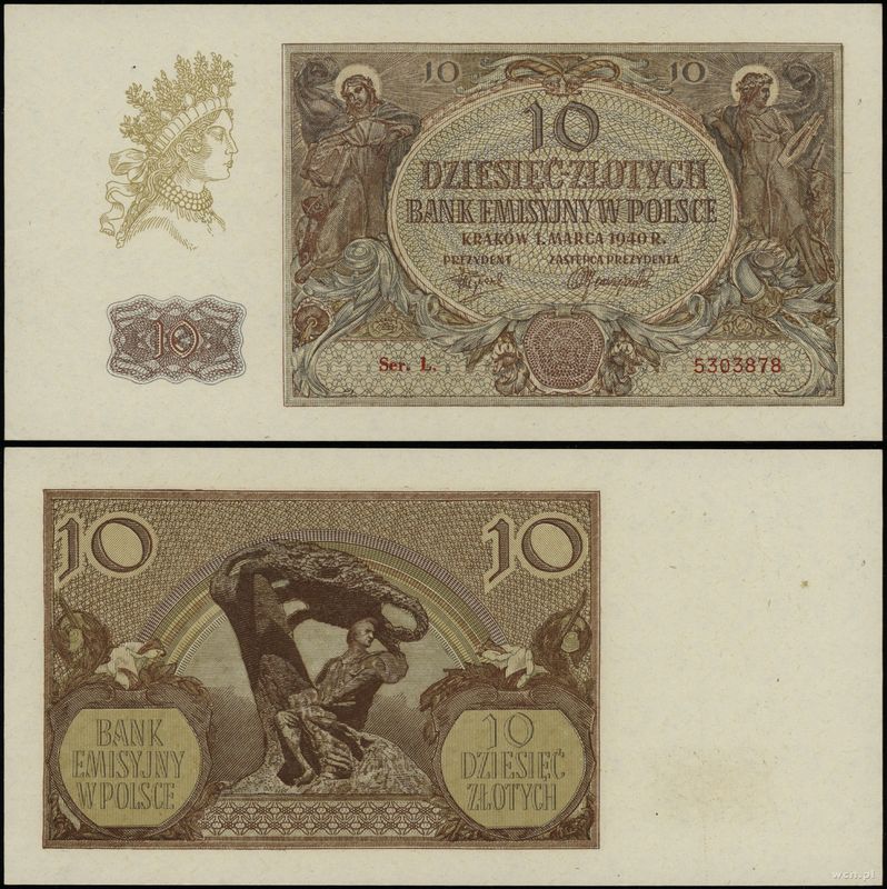 Polska, 10 złotych, 1.03.1940