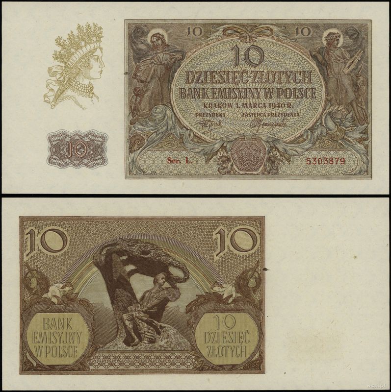 Polska, 10 złotych, 1.03.1940