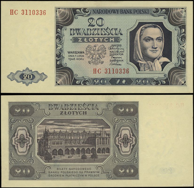 Polska, 20 złotych, 1.07.1948