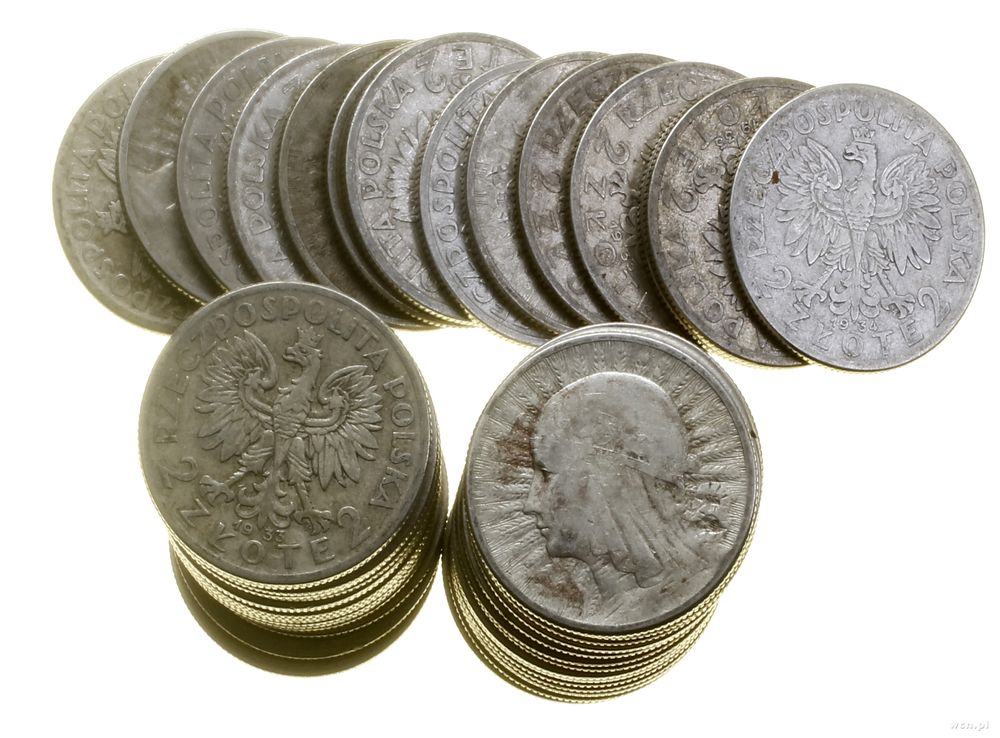 Polska, zestaw 50 x 2 złote, różne roczniki