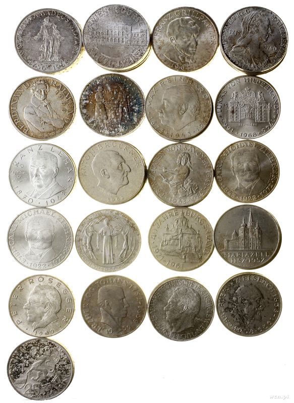 Austria, zestaw 50 x 25 szylingów