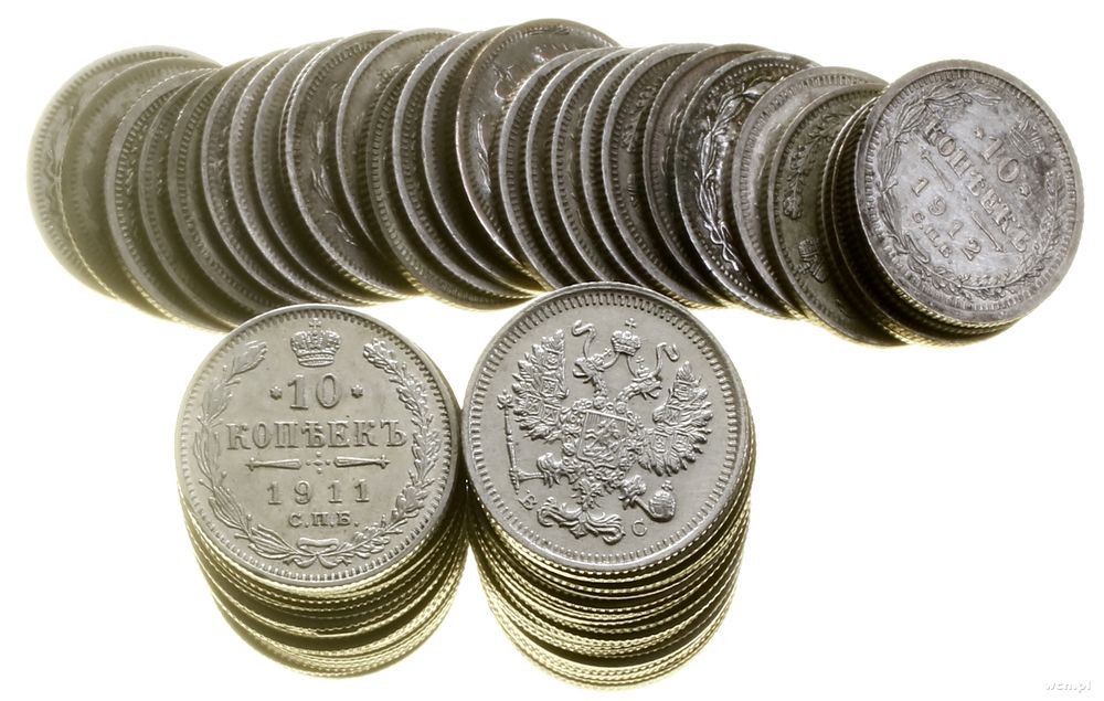 Rosja, zestaw 100 x 10 kopiejek, rózne daty