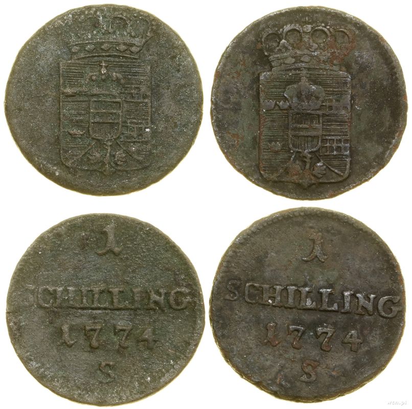 Polska, zestaw: 2 x szeląg, 1774 S