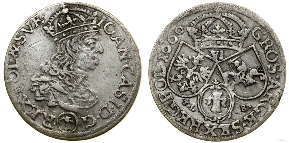 Polska, szóstak, 1660 TLB