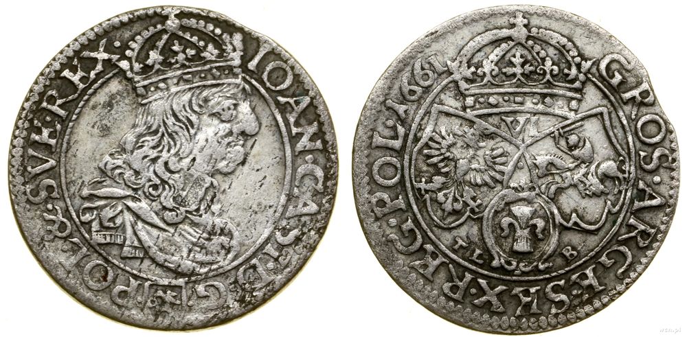 Polska, szóstak, 1661 TLB