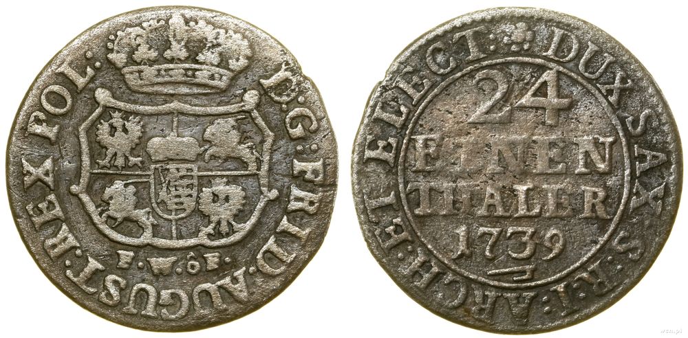 Polska, 1/24 talara (grosz), 1739 FWôF