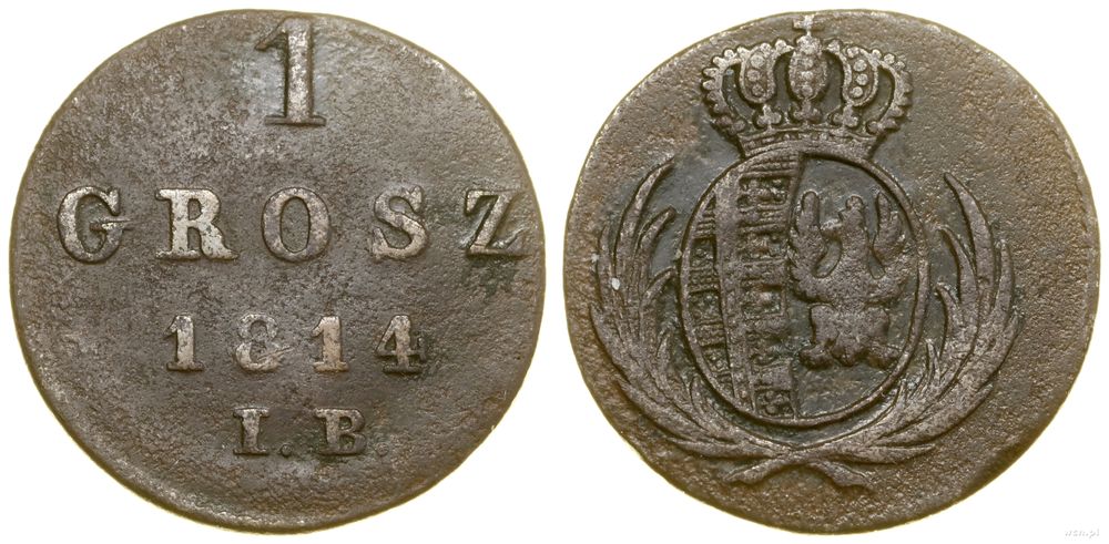 Polska, 1 grosz, 1814 IB
