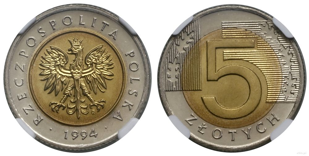 Polska, 5 złotych, 1994