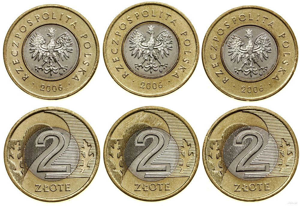 Polska, zestaw: 3 x 2 złote, 2006