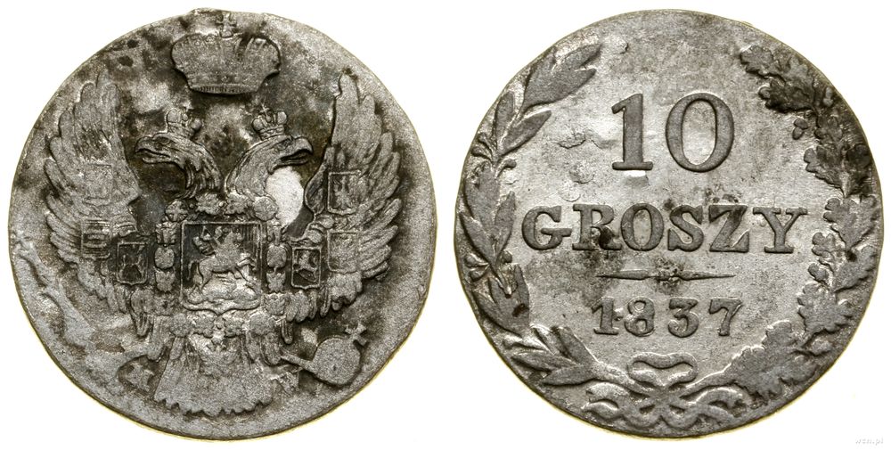 Polska, 10 groszy, 1837 MW