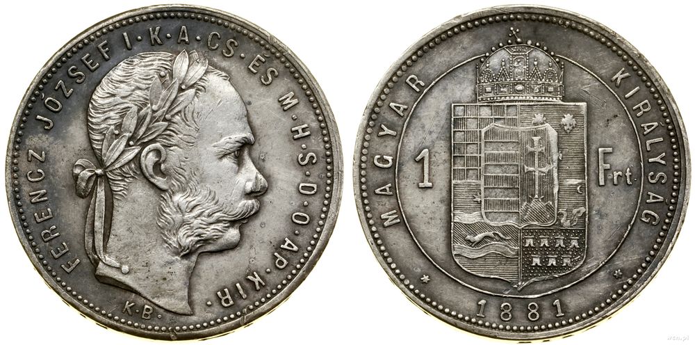 Węgry, 1 forint, 1881
