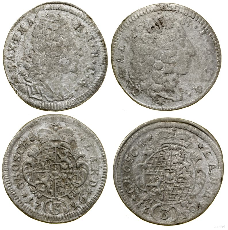 Niemcy, zestaw: 2 x grosz, 1726–1730