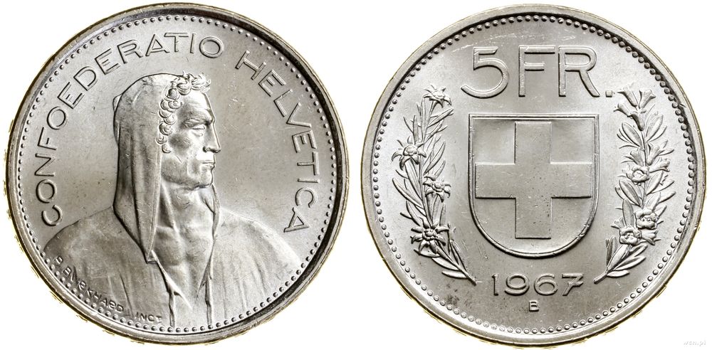 Szwajcaria, 5 franków, 1967 B