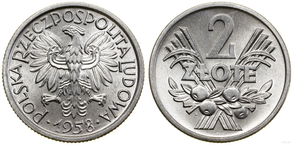 Polska, 2 złote, 1958