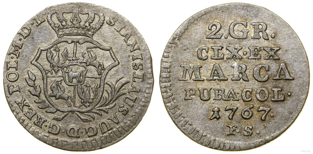 Polska, półzłotek (2 grosze), 1767 FS