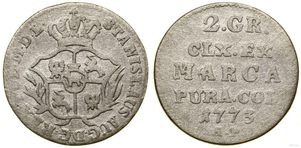 Polska, półzłotek (2 grosze), 1773 AP