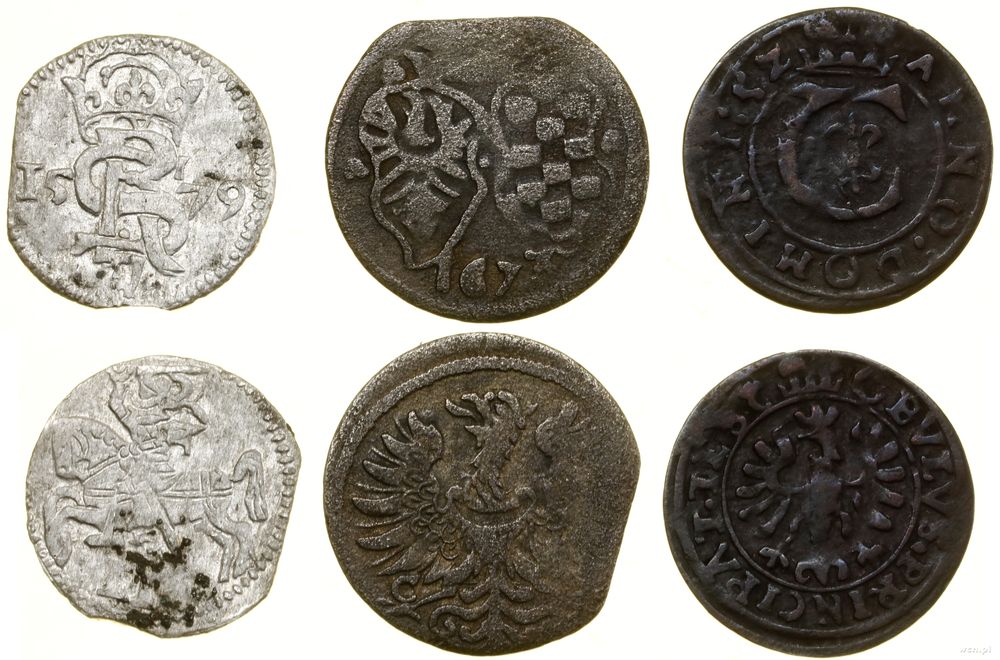 różne, zestaw 3 monet, 1579–1673